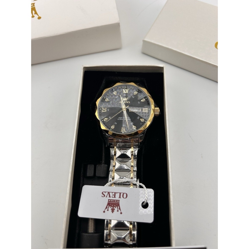 OLEVS Watch for Men Stainless Steel Business Dress Analog Quartz Men Watch